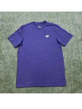 Nike T Shirt Men's Size S Blue Short Sleeve Sportswear Crew Neck Club Logo Tee